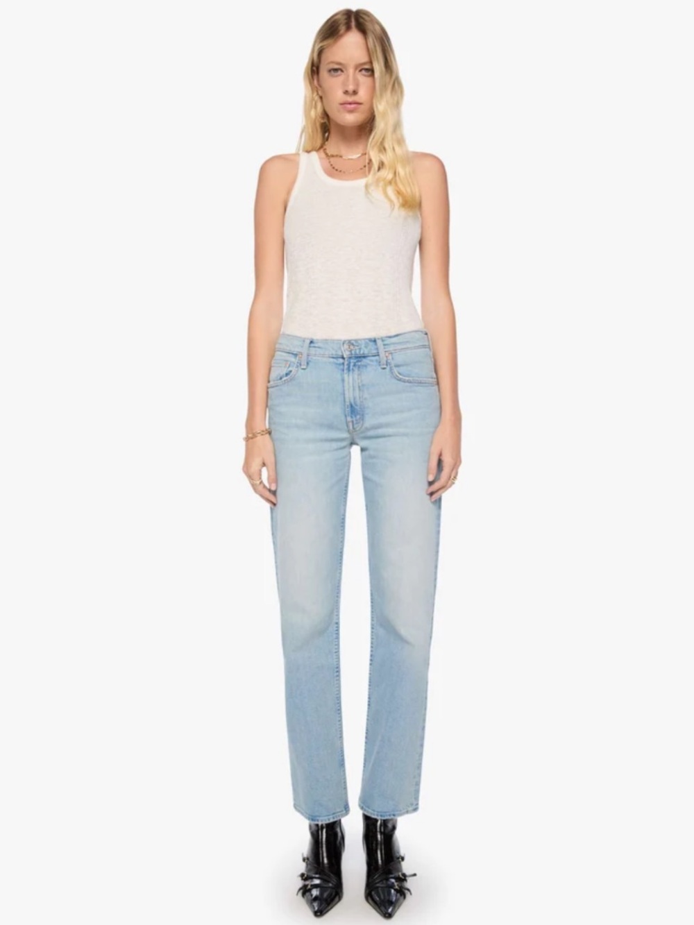 MOTHER Denim The Newbie Skimp in Go Long Wash New!